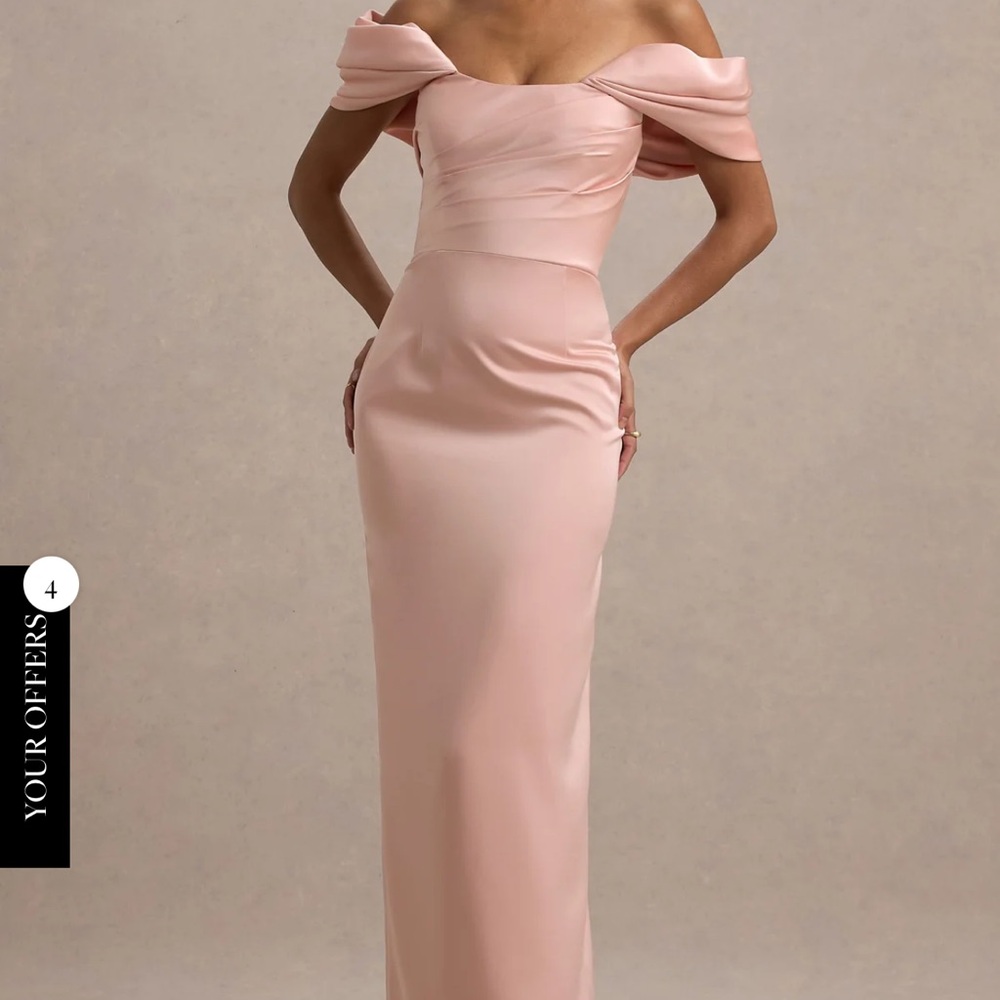 Elegant Strapless Blush Gown